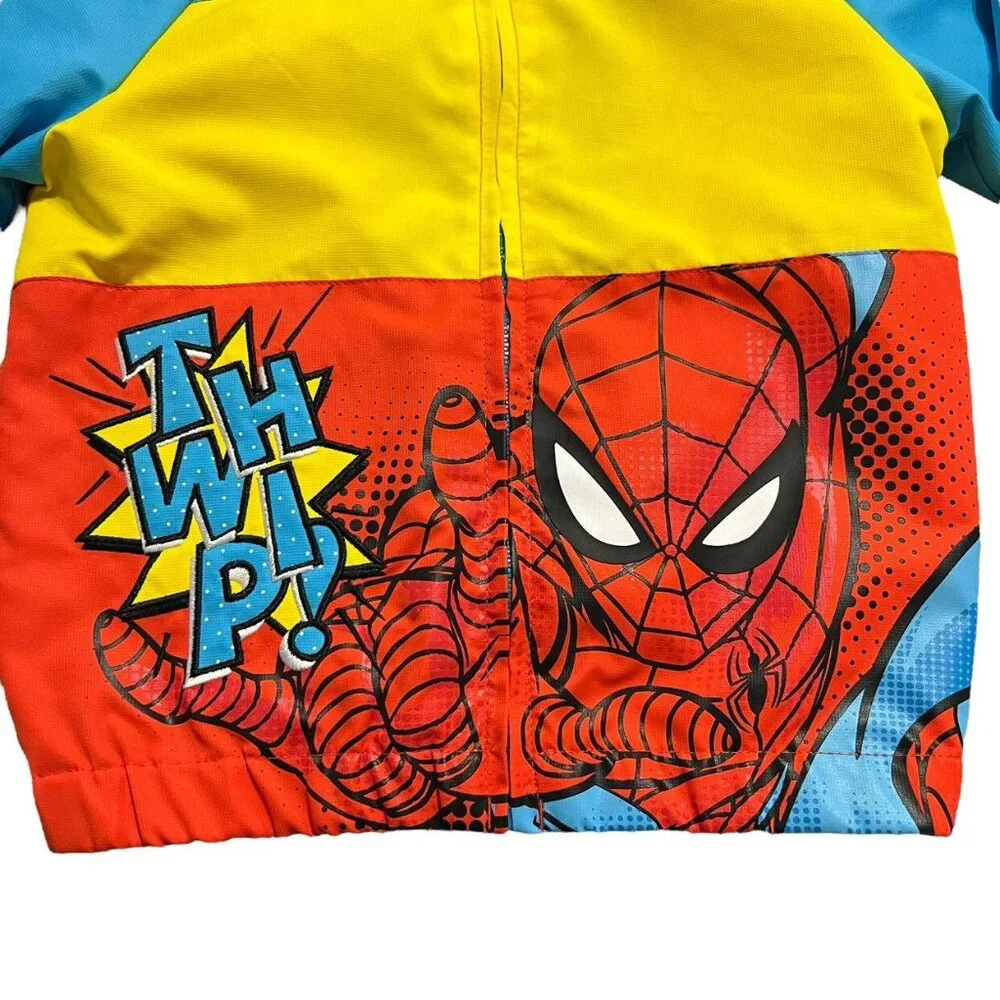 NEW Disney Marvel Sz 4 Spider-Man Hooded Windbreaker Jacket